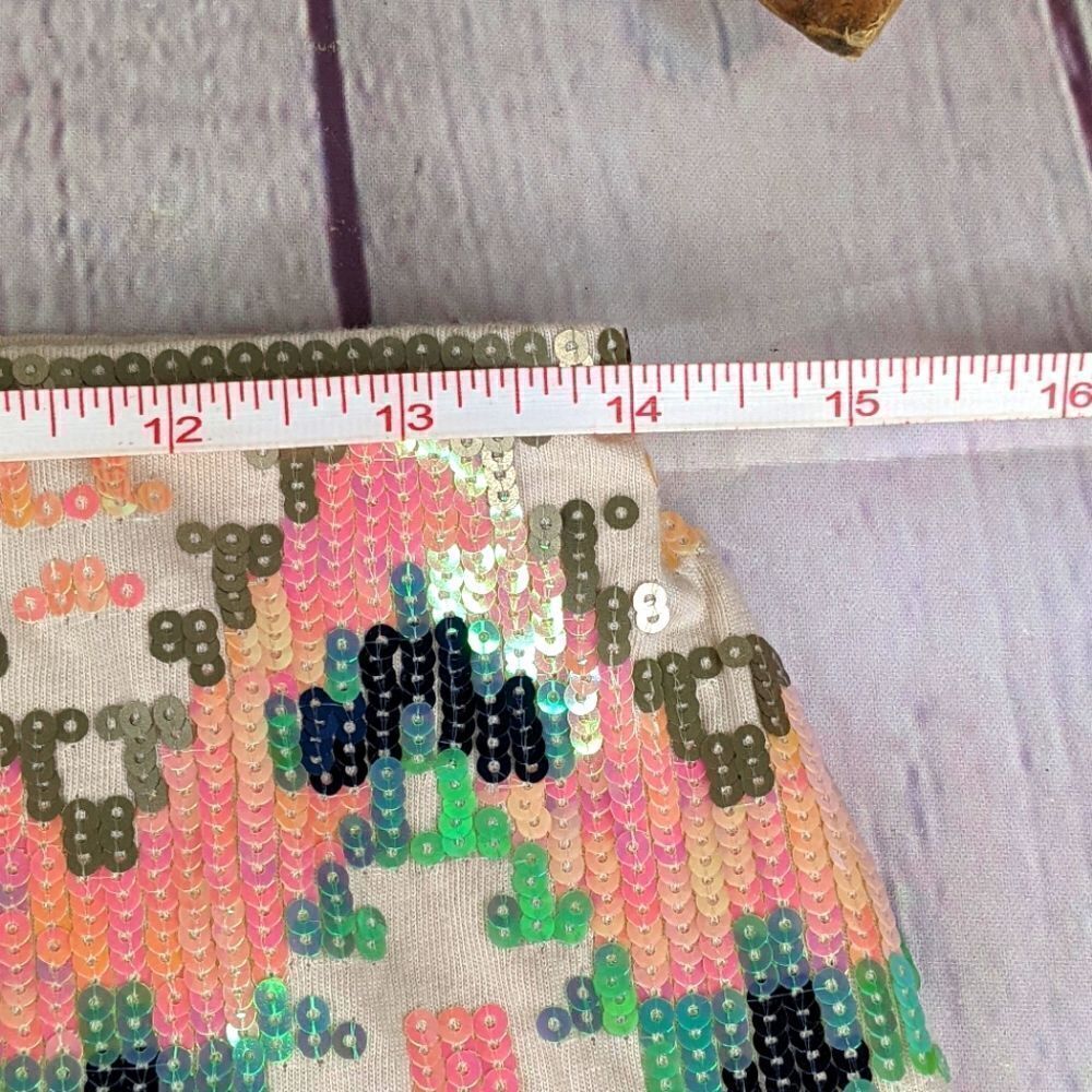 Express Aztec Sequin Embellished Fully Lined Mini Skirt - Picture 7 of 14